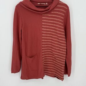 Soft Surroundings Women's Lyrical Cowl Neck Sweater Coral Size Large